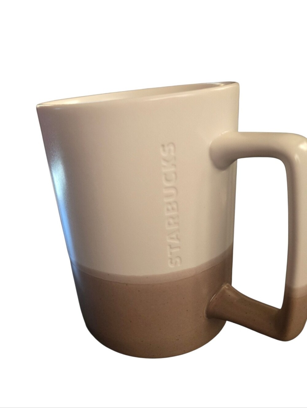 Starbucks Two-Tone Cream and Tan Ceramic Coffee Mug
